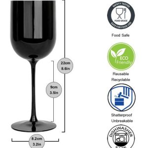 Posh Black Wine Goblets