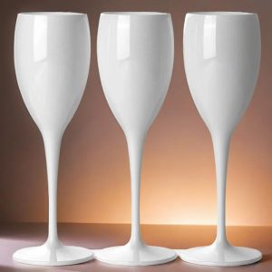 Posh Wine Flutes In White