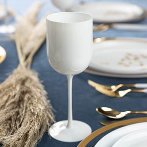Posh Wine Goblets  in White – Boxed Set of Two