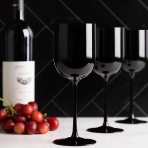 Posh Wine Goblets In Black