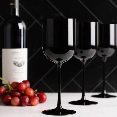 Posh Wine Goblets In Black