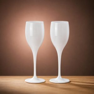 Posh Wine Flutes in White – Boxed Set of Two
