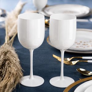 Posh Wine Goblets in White – Boxed Set of Two