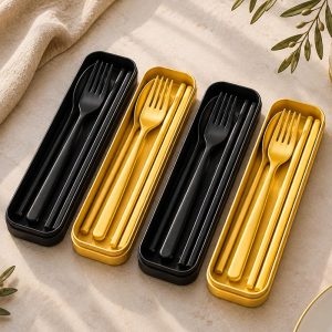 Eco Friendly Wheat Straw Cutlery – Black