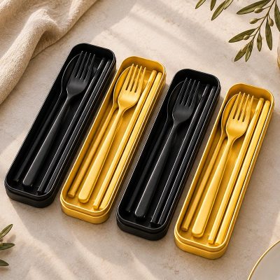 Eco Friendly Wheat Straw Cutlery – Black